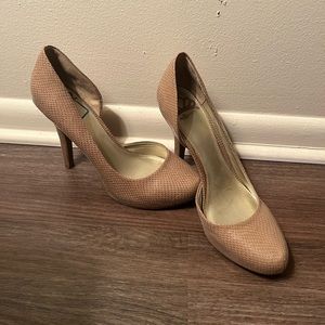 Nude faux snakeskin stilettos